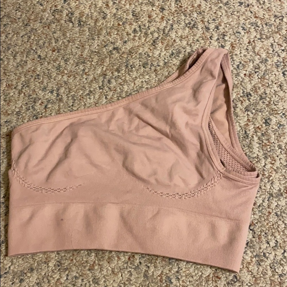 Avocado one shoulder sports bra